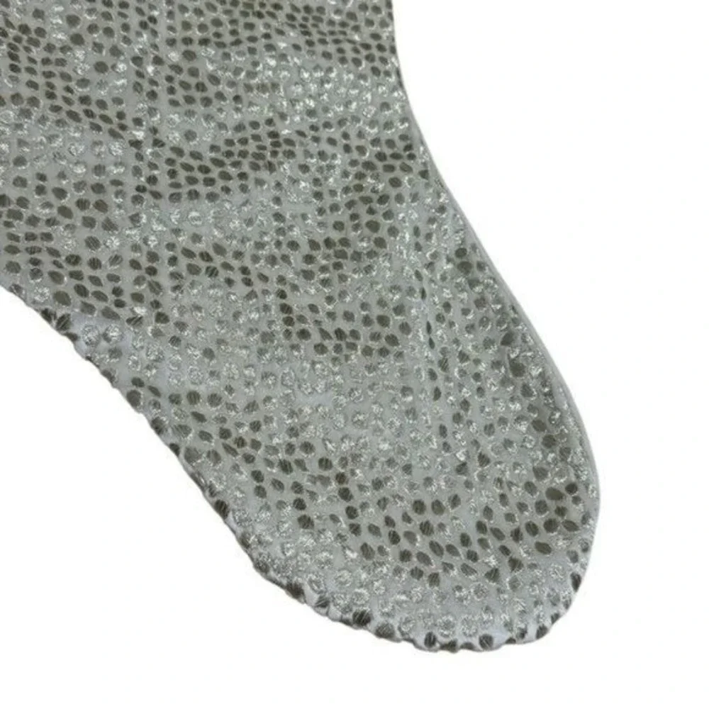 NEW Thro by Marlo Lorenz Ivory and Gold Embroidered Holiday Christmas‎ Stocking